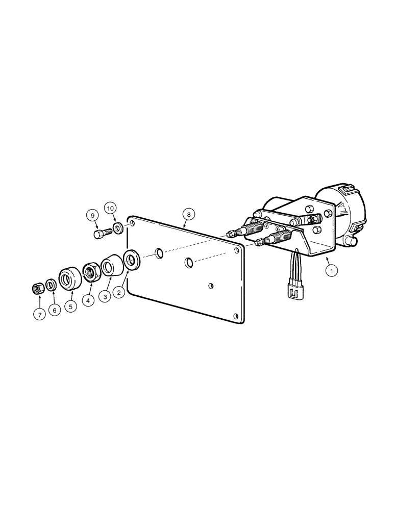 Схема запчастей Case 845 - (04-54[01]) - FRONT/REAR WINDSHIELD WIPER MOTOR (CAB) (04) - ELECTRICAL SYSTEMS