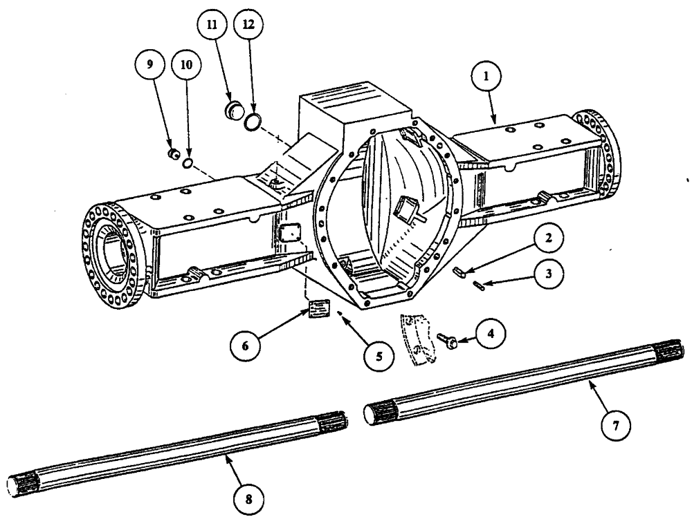 Схема запчастей Case 330 - (33A00020669[02]) - REAR AXLE - COMPONENTS (11) - AXLES/WHEELS