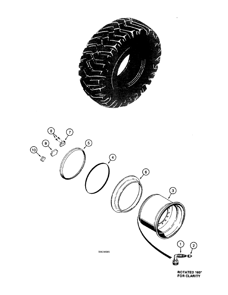 Схема запчастей Case 821B - (6-64) - WHEELS - 17 X 25 RIMS FOR 20.5 X 25 TIRES (06) - POWER TRAIN