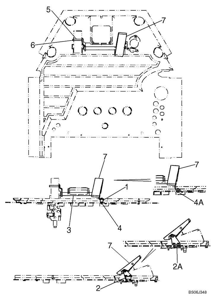 Схема запчастей Case 721E - (07-02) - BRAKE PEDALS - RIGHT HAND (07) - BRAKES