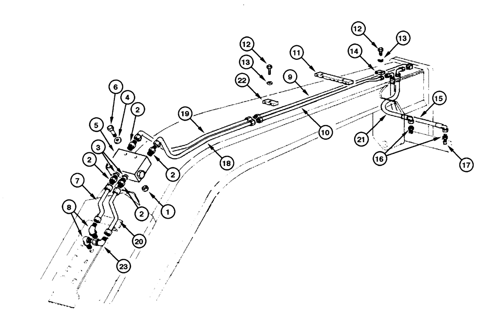 Схема запчастей Case 845 - (08.21[00]) - FRONT AXLE HYDRAULIC CIRCUIT - TILT (08) - HYDRAULICS