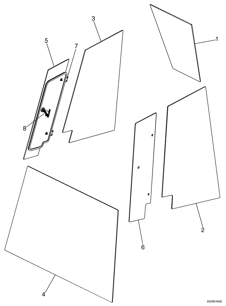 Схема запчастей Case 850L - (09-27) - CAB - GLASS AND WINDOWS (09) - CHASSIS/ATTACHMENTS