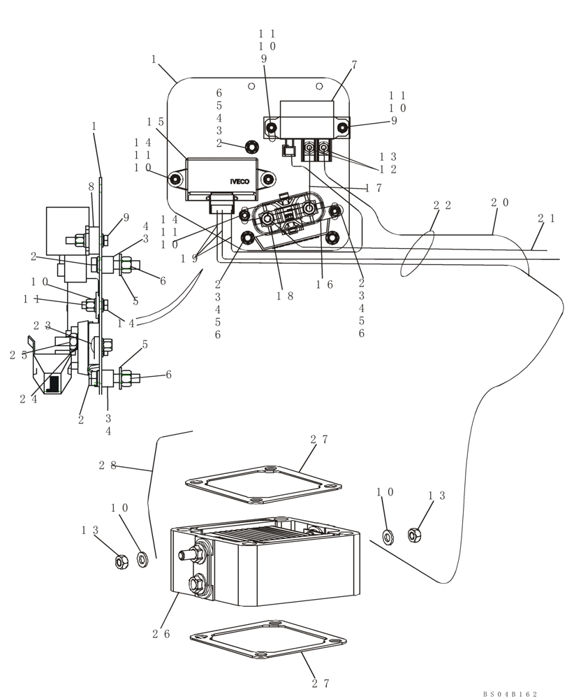 Схема запчастей Case 750K - (04-24) - GRID HEATER - SYSTEM CONTROL (W/O TEMP. SWITCH CONNNECTIONS; IF USED) (04) - ELECTRICAL SYSTEMS