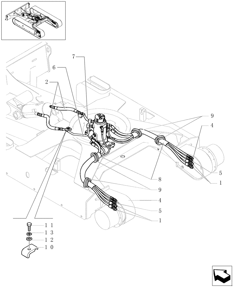 Схема запчастей Case CX31B - (3.070[01]) - LOWER FRAME LINES (35) - HYDRAULIC SYSTEMS