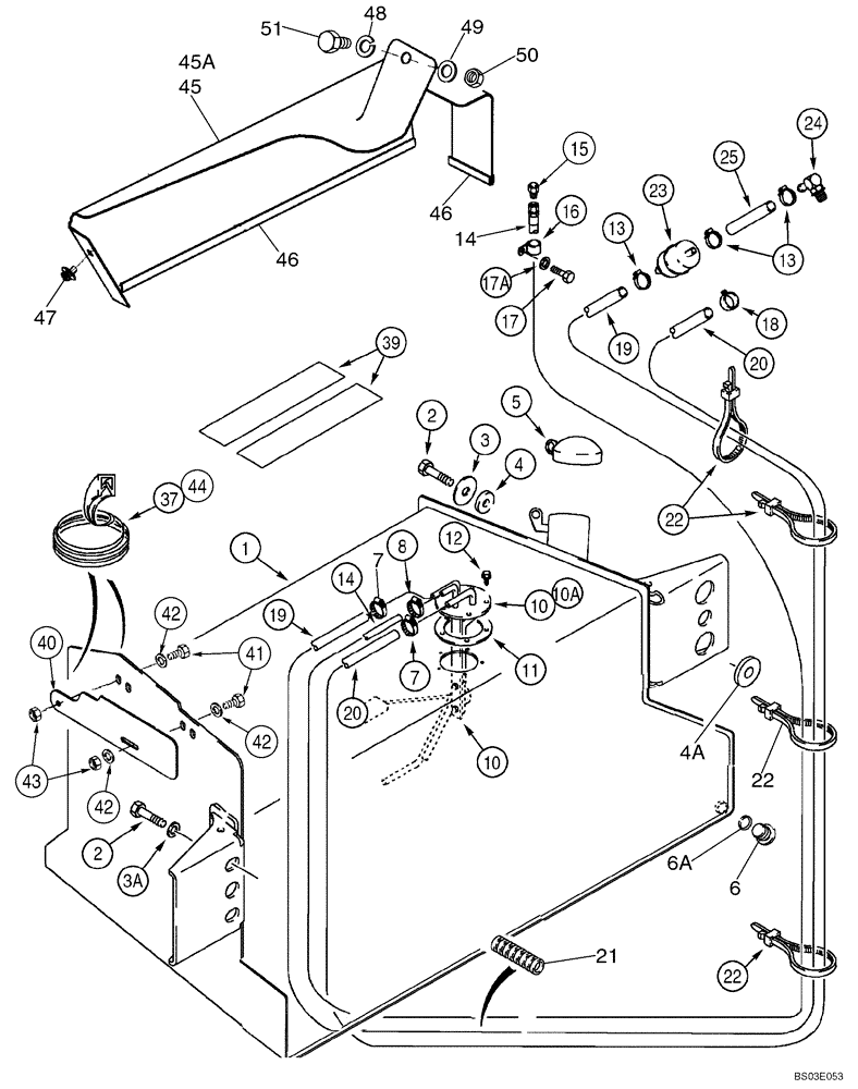 Схема запчастей Case 580SM - (03-01) - FUEL LINES, RESERVOIR - FILTER, IN-LINE FUEL (03) - FUEL SYSTEM