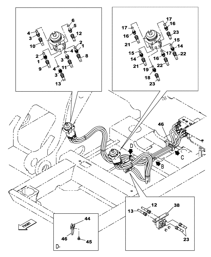 Схема запчастей Case CX210C NLC - (35.359.09) - HYDRAULIC CIRCUIT - ATTACHMENT CONTROL VALVE PILOT (35) - HYDRAULIC SYSTEMS