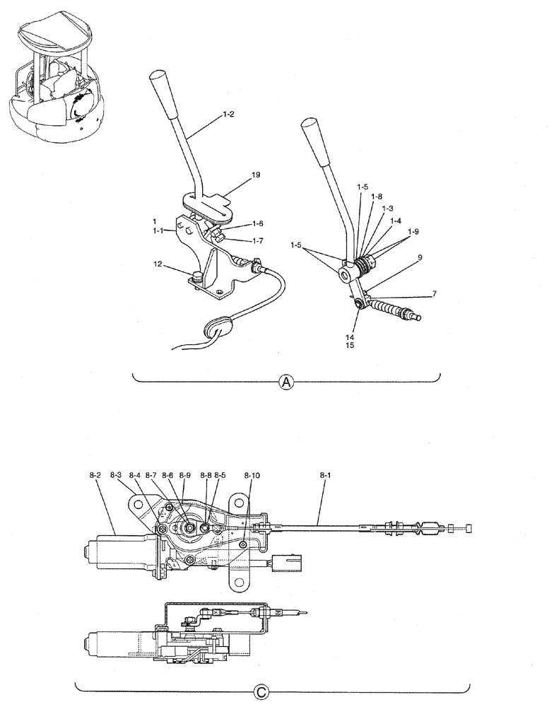 Схема запчастей Case CX27B PV13 - (01-017) - CONTROL ASSEMBY ENGINE (WITH DECAL) , P/N PH51M00011F1 (05) - SUPERSTRUCTURE