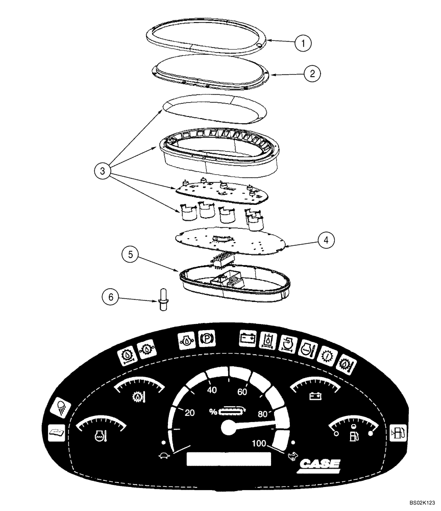 Схема запчастей Case 850K - (04-18) - INSTRUMENT CLUSTER (04) - ELECTRICAL SYSTEMS