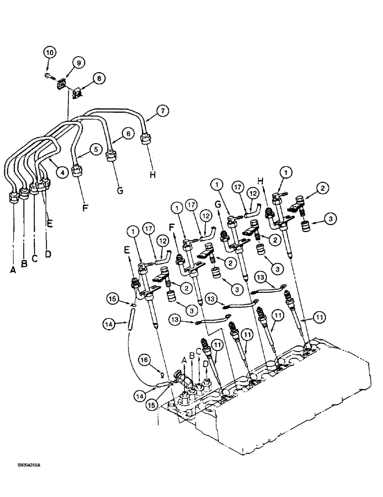 Схема запчастей Case 560 - (3-02) - FUEL INJECTION SYSTEM, KUBOTA V2203 ENGINE, PRIOR TO P.I.N. JAF0295741 (03) - FUEL SYSTEM