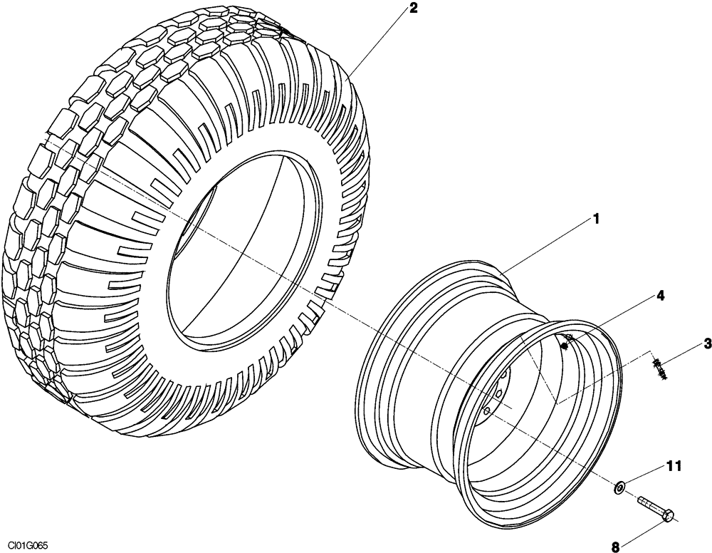 Схема запчастей Case SV208 - (07-004-00[01]) - WHEELS, REAR (GROUP 43) (ND133166) (06) - POWER TRAIN