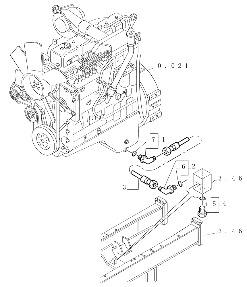 Схема запчастей Case 1850K - (0.505[06]) - ENGINE - RELATED PARTS (01) - ENGINE