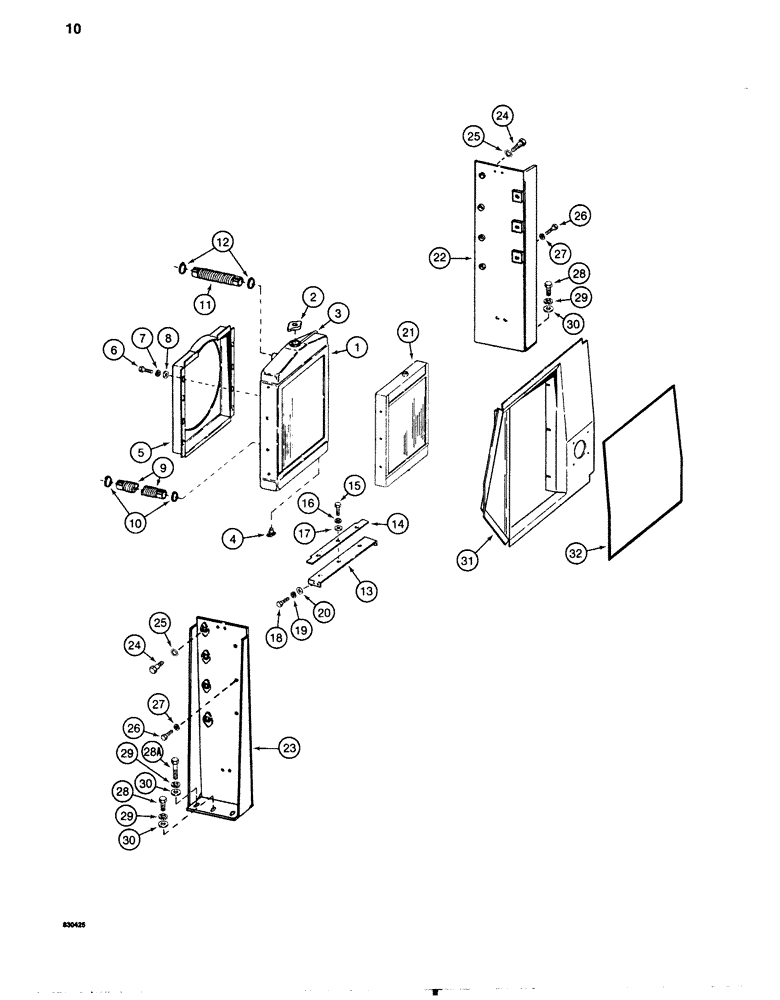 Схема запчастей Case 1280 - (010) - RADIATOR, OIL COOLER, AND HOSES (01) - ENGINE