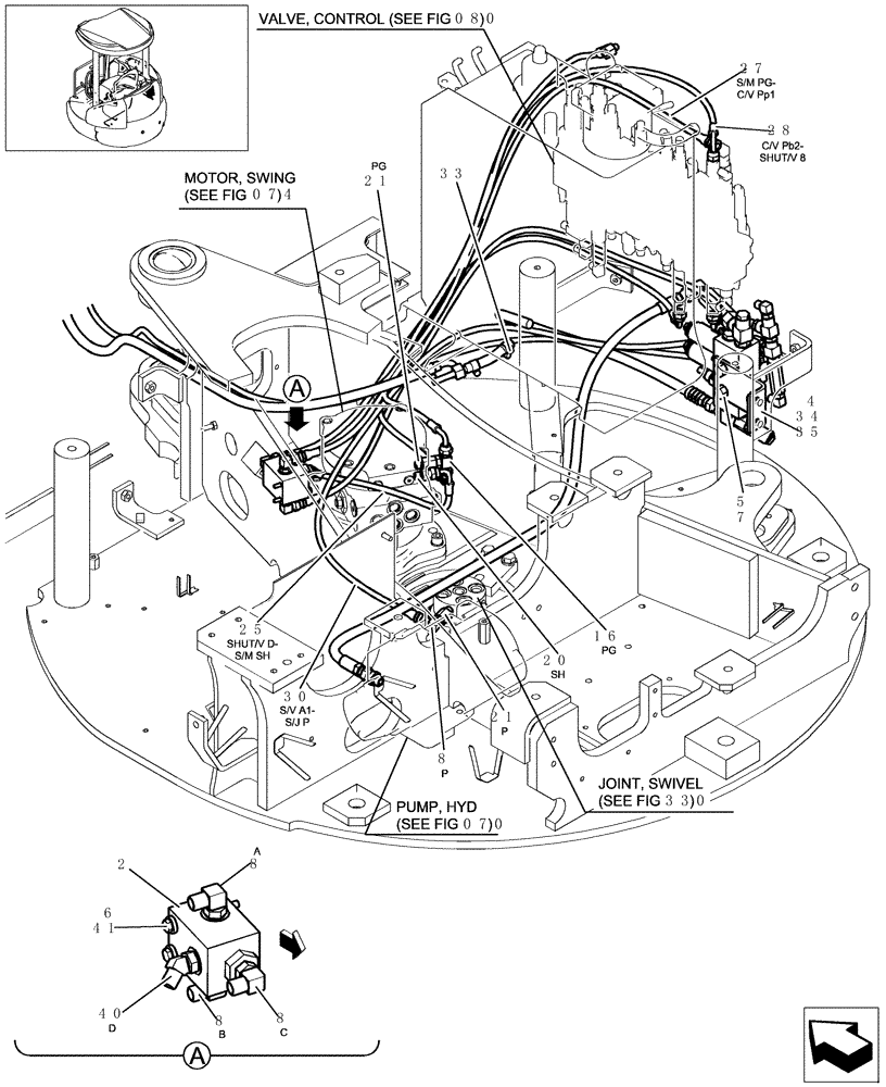 Схема запчастей Case CX31B - (726-18[1]) - CONTROL LINES, REMOTE (BOOM AFETY) (35) - HYDRAULIC SYSTEMS