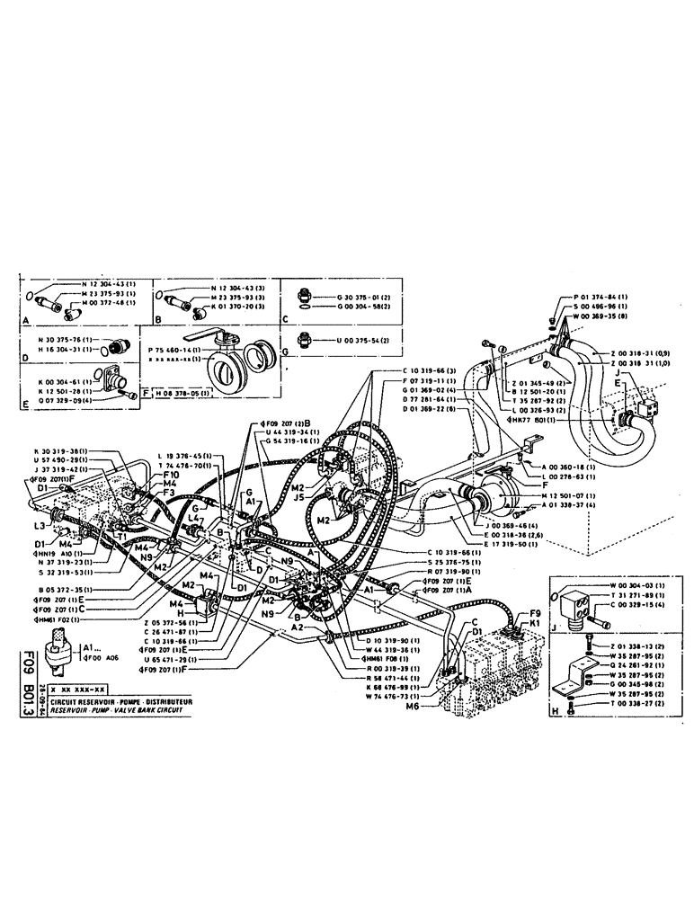 Схема запчастей Case 160CL - (101) - RESERVOIR - PUMP - VALVE BANK CIRCUIT (07) - HYDRAULIC SYSTEM