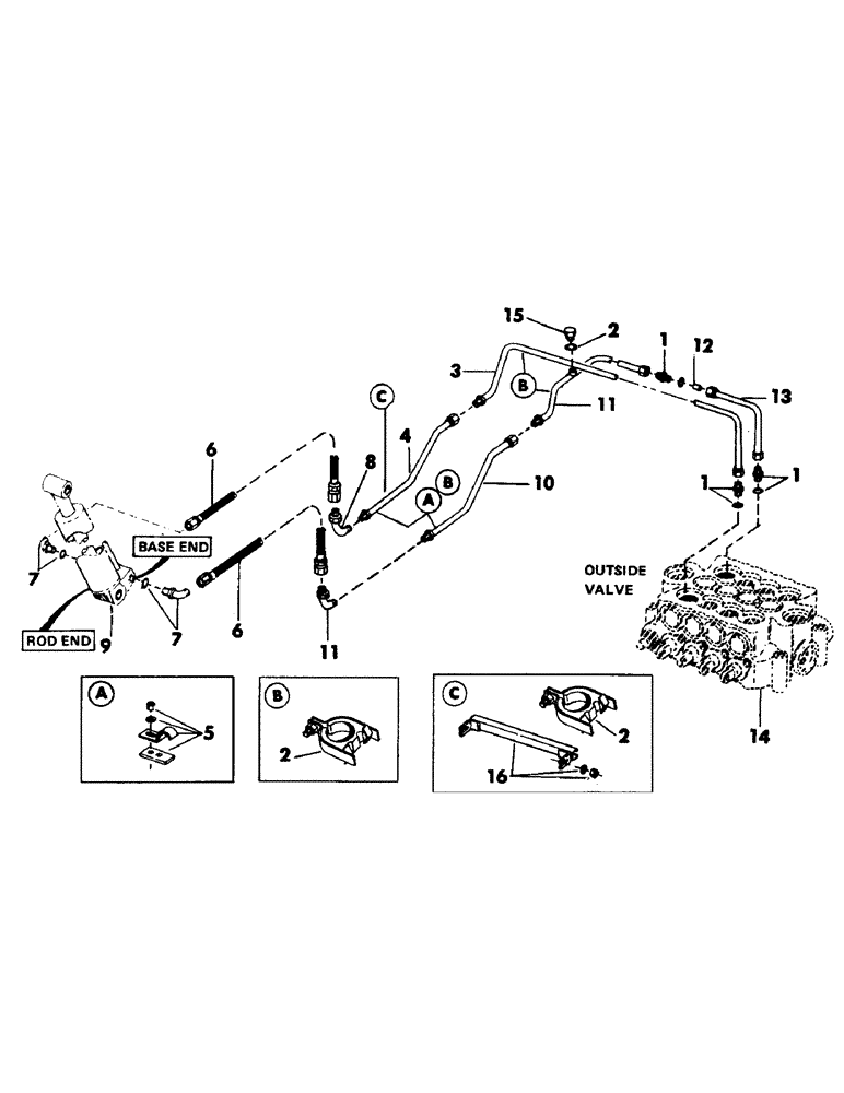 Схема запчастей Case 50 - (103) - HOIST CYLINDER HYDRAULICS (35) - HYDRAULIC SYSTEMS