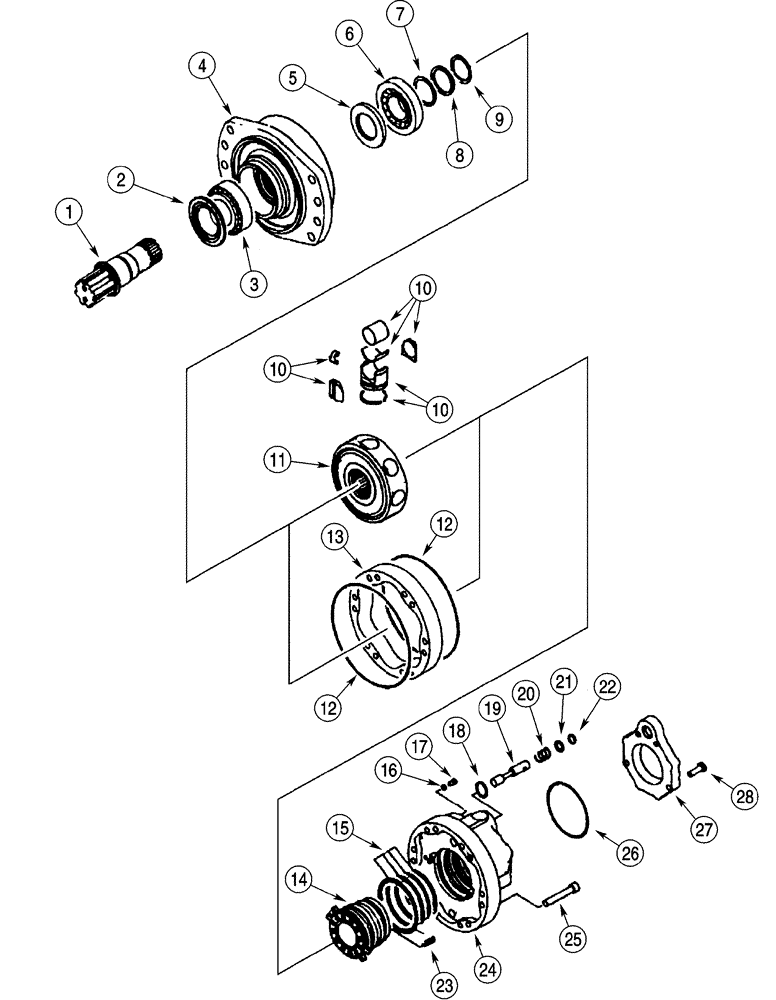 Схема запчастей Case 6030 - (06-09) - MOTOR, DRILL ROTATION HYDROSTATIC (06) - POWER TRAIN