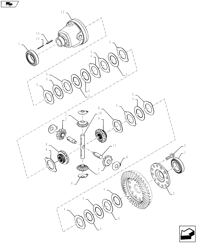 Схема запчастей Case 621F - (27.106.AS[01]) - REAR AXLE, DIFFERENTIAL (27) - REAR AXLE SYSTEM