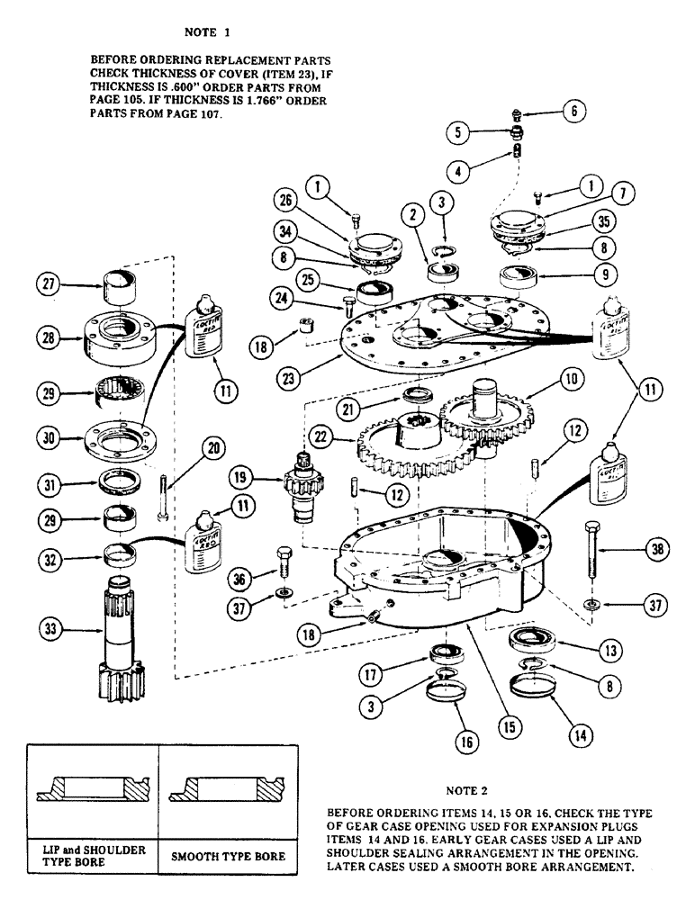 Схема запчастей Case 50 - (104) - SWING REDUCER, (USED ON UNITS WITH SERIAL NUMBER 6279926 - 6280130) (SN.6279926 & AFTER) (35) - HYDRAULIC SYSTEMS