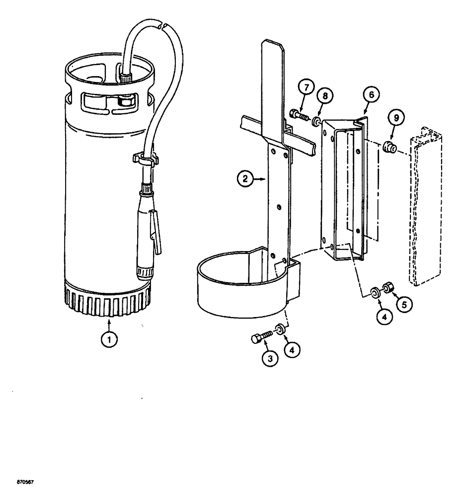 Схема запчастей Case 688 - (9-052) - FIRE EXTINGUISHER (09) - CHASSIS