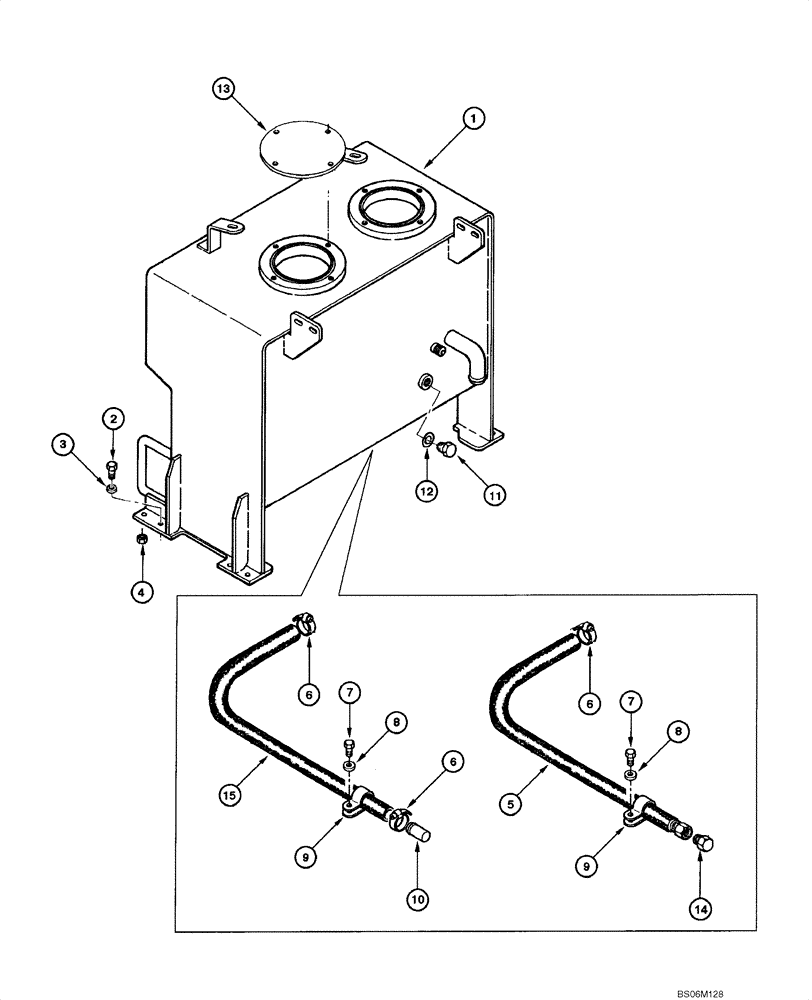 Схема запчастей Case 845 - (08.01A[00]) - HYDRAULIC RESERVOIR - ASSEMBLY (08) - HYDRAULICS