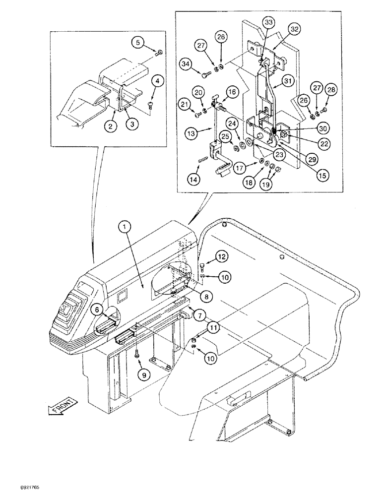 Схема запчастей Case 9030 - (9-26) - RIGHT-HAND CONTROL LINKAGE (09) - CHASSIS