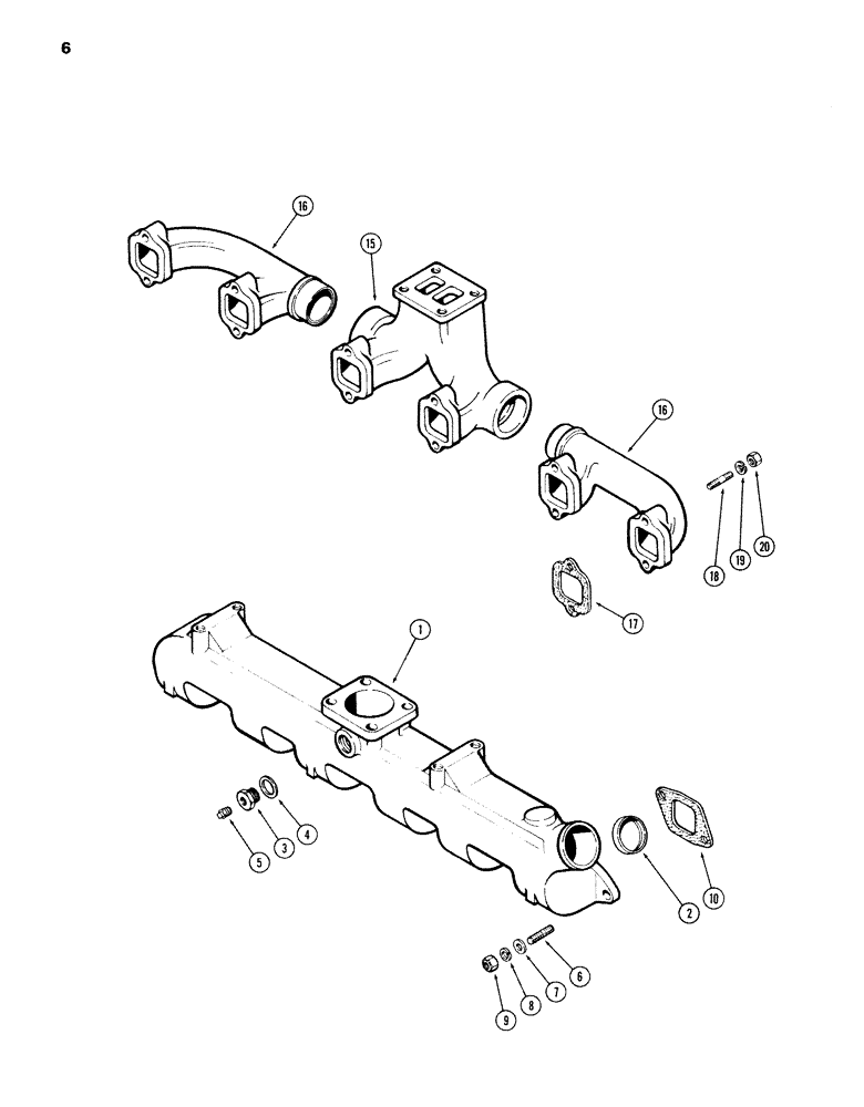 Схема запчастей Case 980B - (006) - MANIFOLDS, 504BDT DIESEL ENGINE (01) - ENGINE