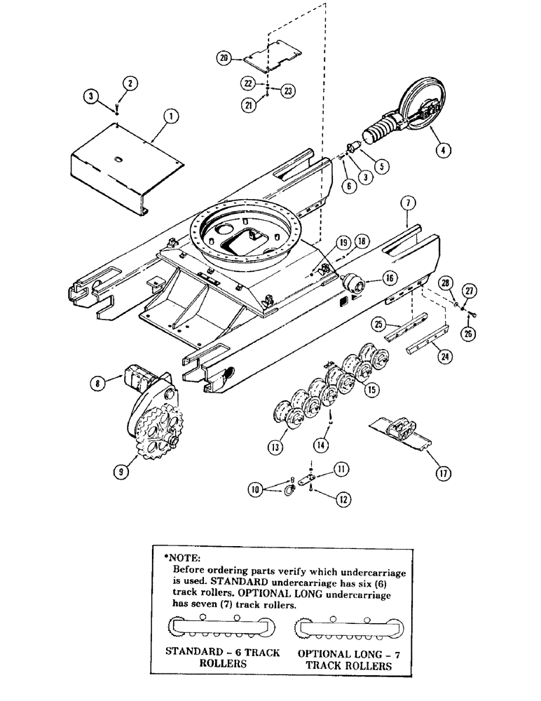 Схема запчастей Case 880B - (120) - * STANDARD CRAWLER UNDERCARRIAGE AND RELATED PARTS, (USED ON UNITS W/O LEVELER) (04) - UNDERCARRIAGE