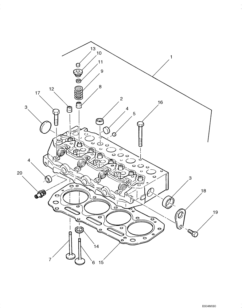 Схема запчастей Case 420 - (02-08) - CYLINDER HEAD (02) - ENGINE