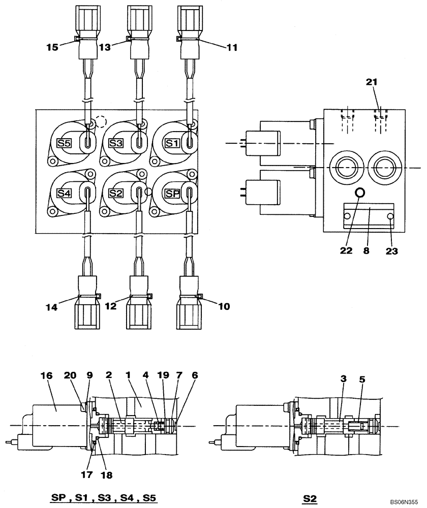 Схема запчастей Case CX330 - (08-250-01[01]) - VALVE SOLENOIDE (08) - HYDRAULICS