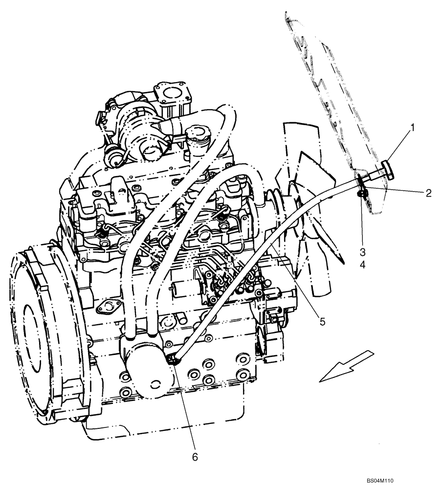 Схема запчастей Case 420CT - (02-06) - OIL FILL, ENGINE (02) - ENGINE