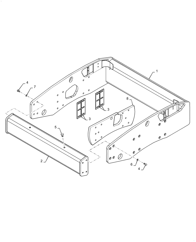 Схема запчастей Case SV212 - (39.100.33) - FRAME, FRONT - NARROW VERSION (39) - FRAMES AND BALLASTING