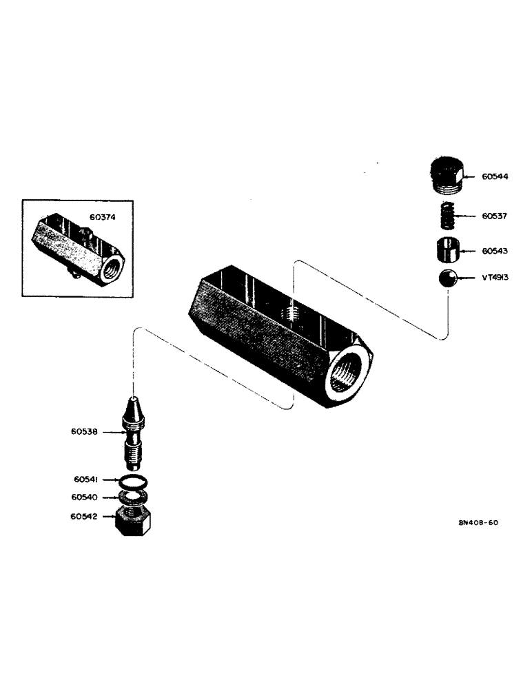 Схема запчастей Case 310 - (27) - 60374 FLOW CONTROL VALVE 