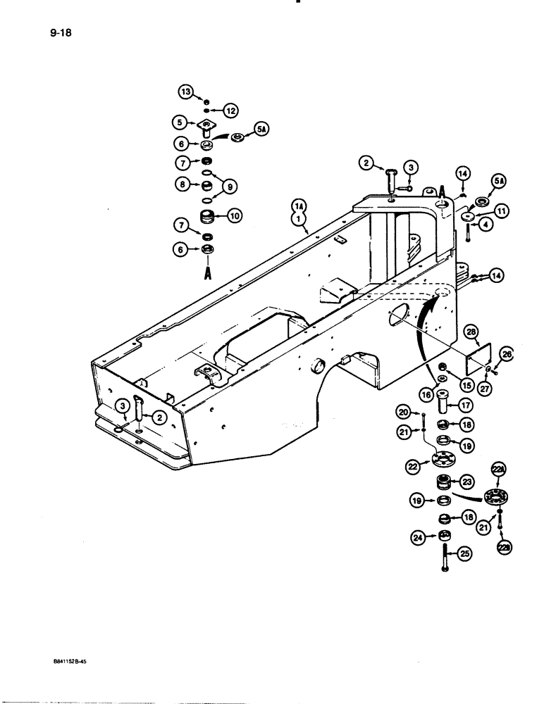 Схема запчастей Case W30 - (9-18) - REAR FRAME AND PIVOT (09) - CHASSIS/ATTACHMENTS