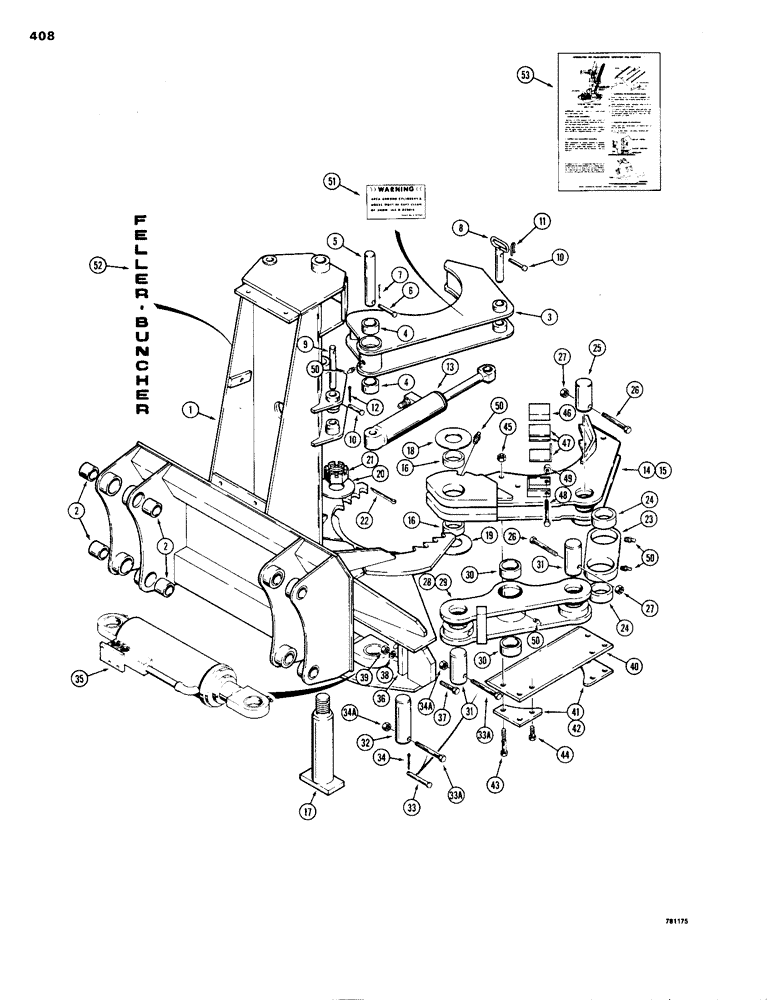 Схема запчастей Case 1150B - (408) - FELLER BUNCHER (MECHANICAL PARTS) (05) - UPPERSTRUCTURE CHASSIS