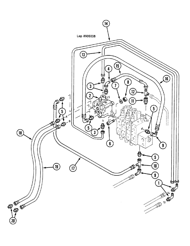 Схема запчастей Case 688C - (8F-04) - HYDRAULIC CONTROL OPTION (07) - HYDRAULIC SYSTEM