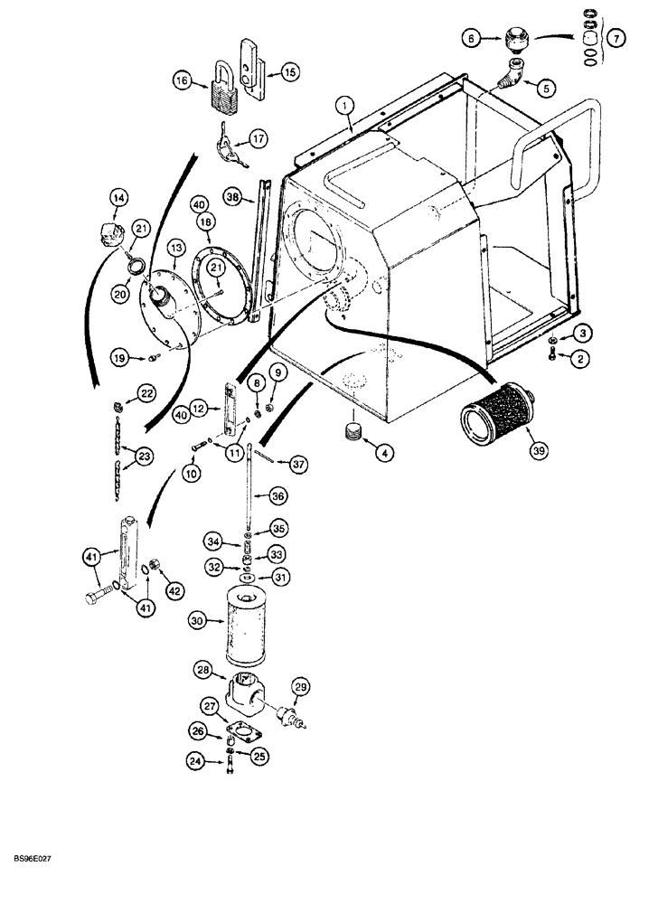 Схема запчастей Case 1150G - (8-002) - HYDRAULIC RESERVOIR (07) - HYDRAULIC SYSTEM