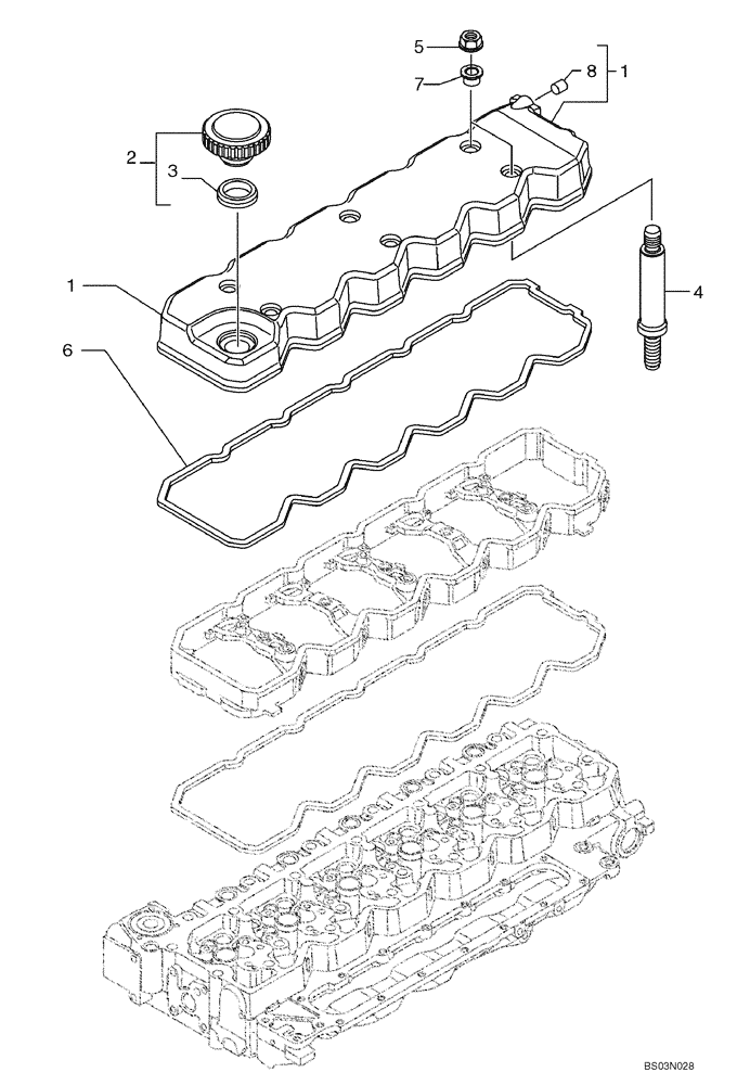 Схема запчастей Case 721D - (02-30) - CYLINDER HEAD - COVERS (02) - ENGINE