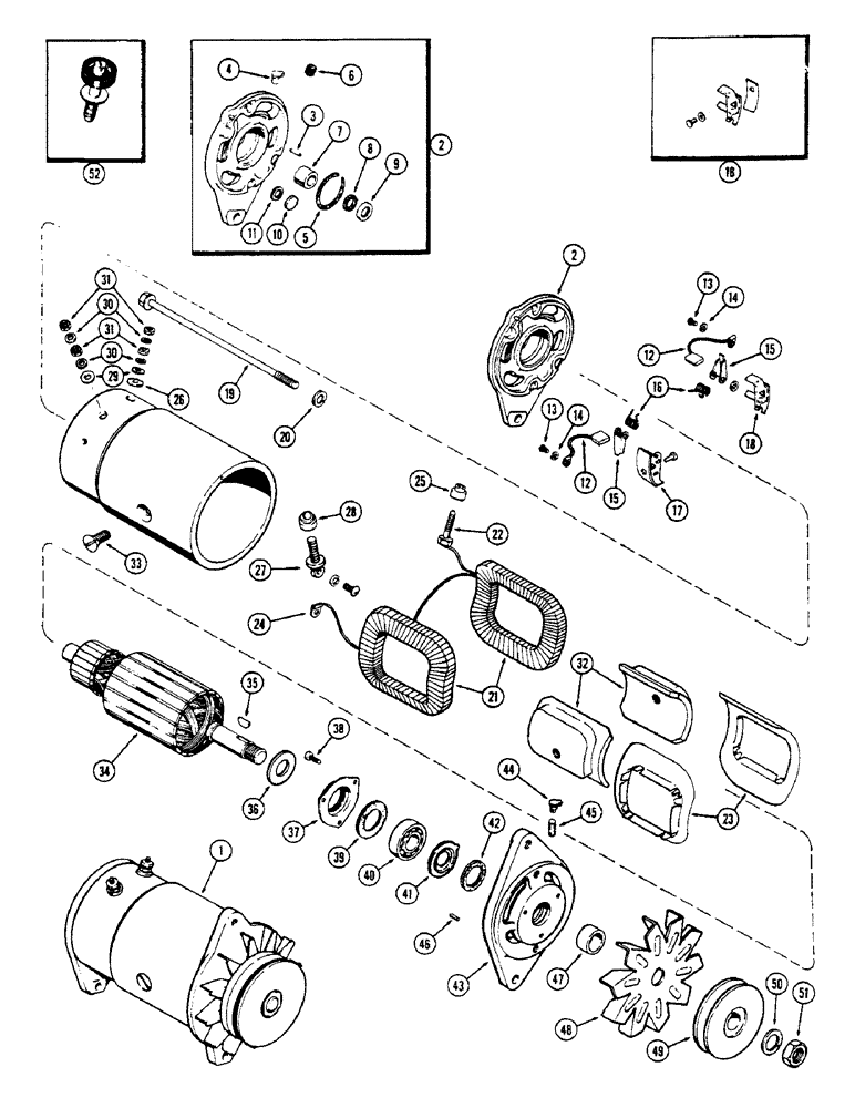 Схема запчастей Case 530CK - (062) - A36563 GENERATOR, (188) DIESEL ENGINE (55) - ELECTRICAL SYSTEMS