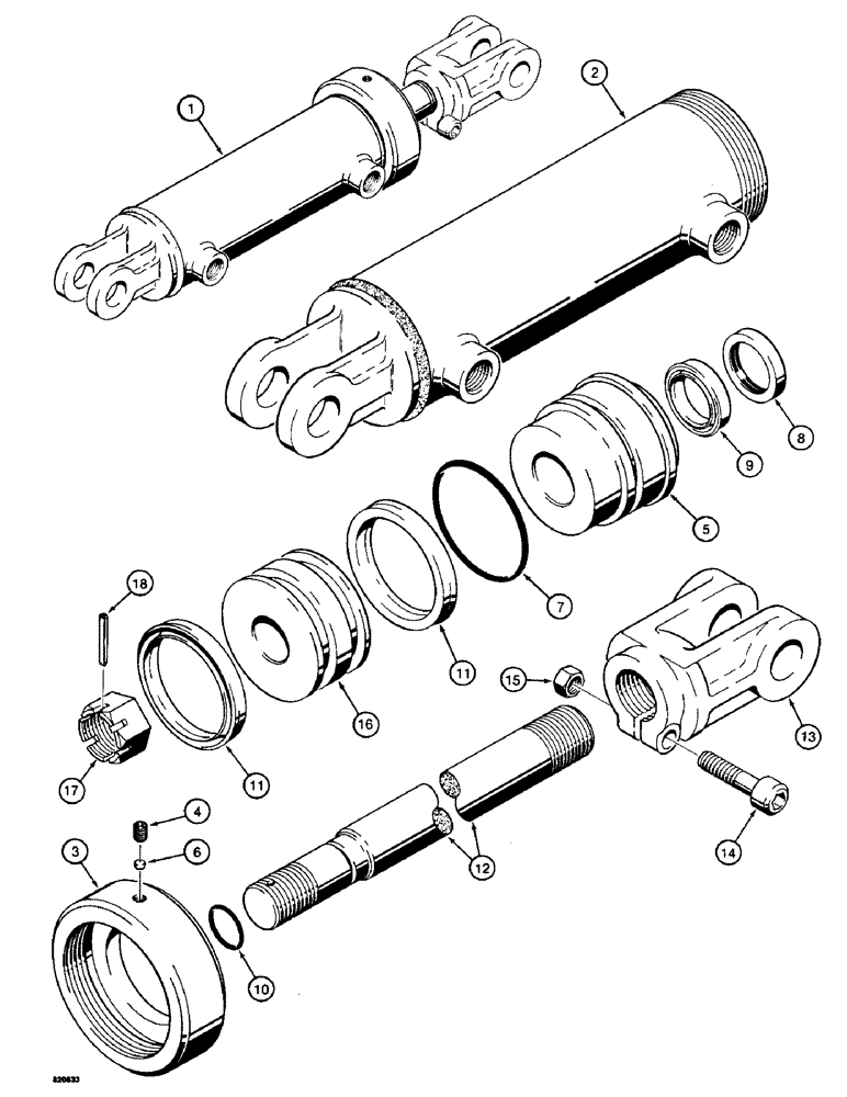 Схема запчастей Case 530 - (71A) - N7631 TILT AND LOADER BUCKET CYLINDER (35) - HYDRAULIC SYSTEMS