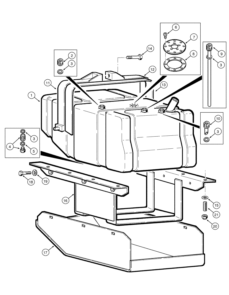 Схема запчастей Case 885 - (03-06[01]) - FUEL RESERVOIR (03) - FUEL SYSTEM