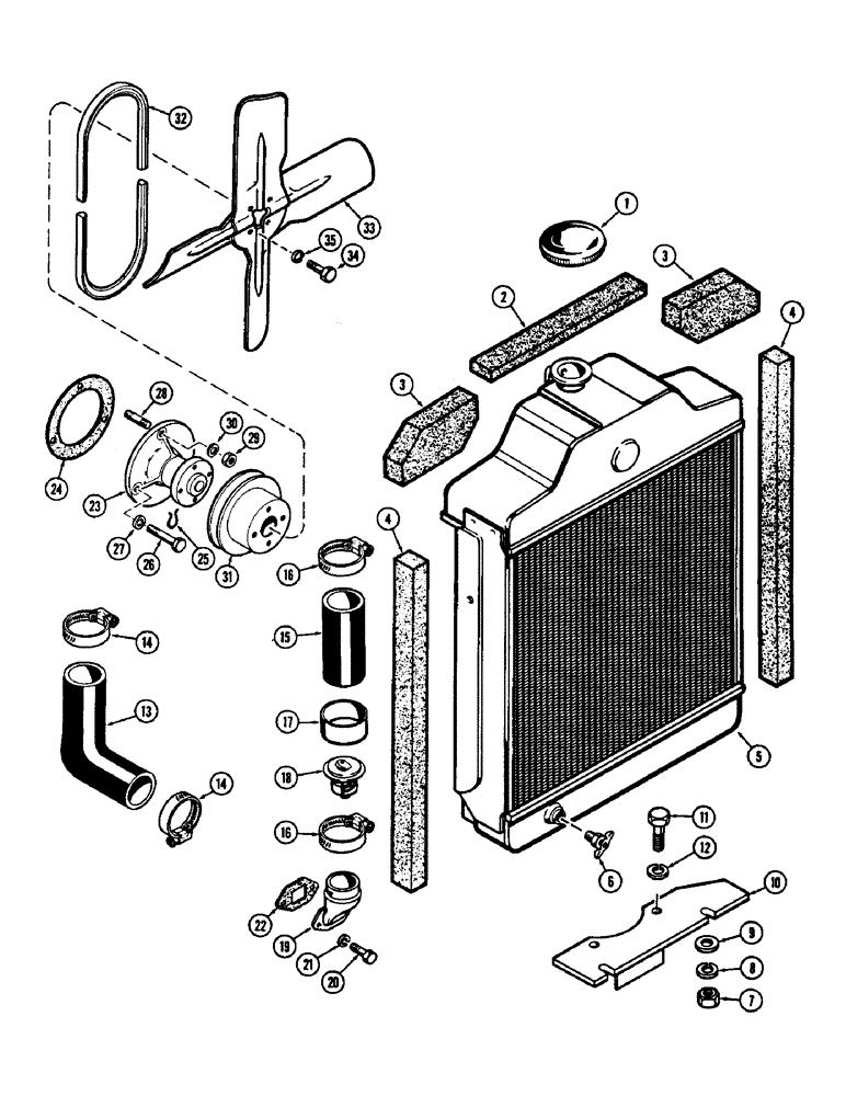 Схема запчастей Case 430CK - (002) - ENGINE COOLING SYSTEM, (148B) SPARK IGNITION ENGINE 