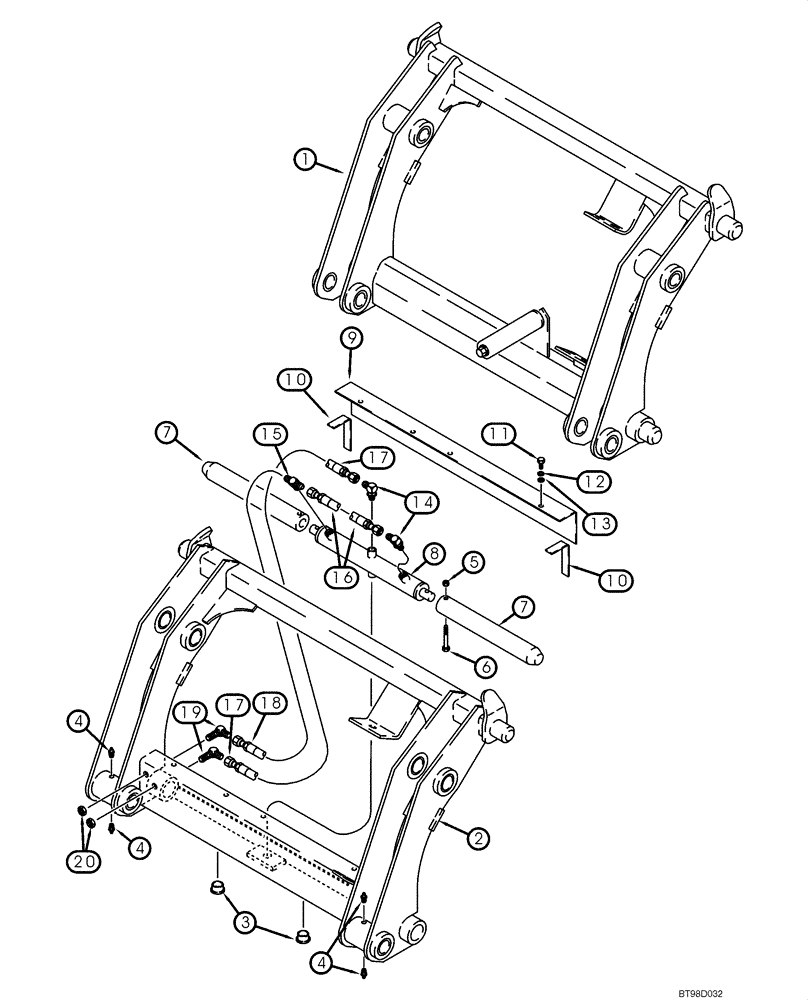 Схема запчастей Case 580SM - (09-10) - COUPLER, TOOL QUICK (09) - CHASSIS/ATTACHMENTS