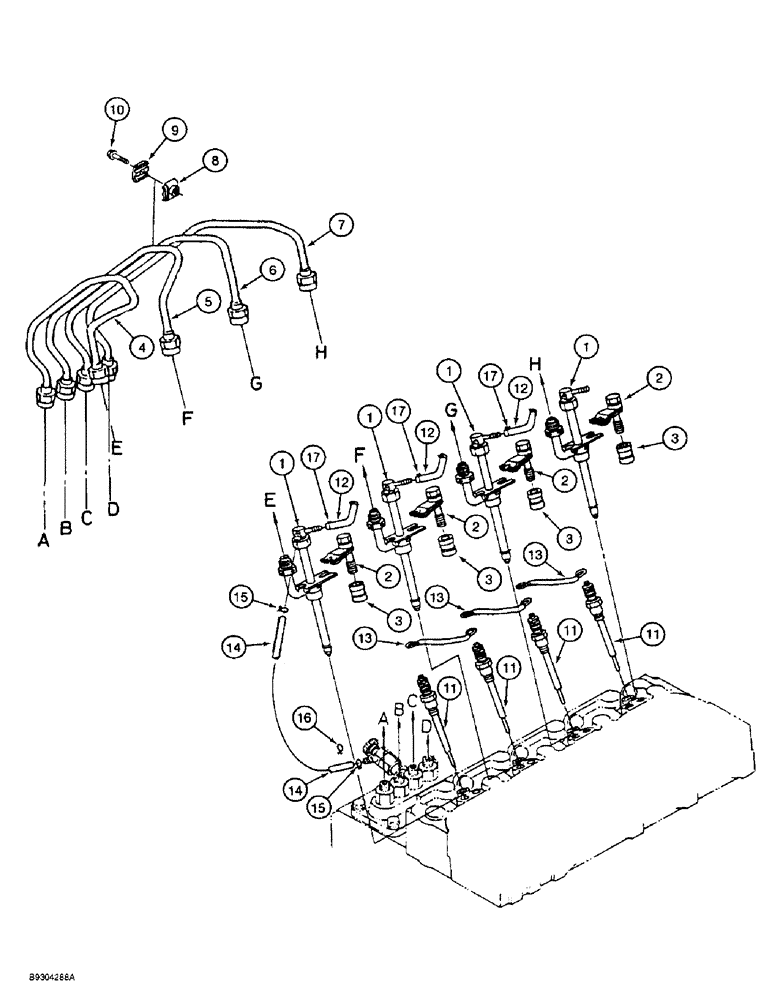 Схема запчастей Case 1838 - (3-02) - FUEL INJECTION SYSTEM, KUBOTA V2203 ENGINE (03) - FUEL SYSTEM