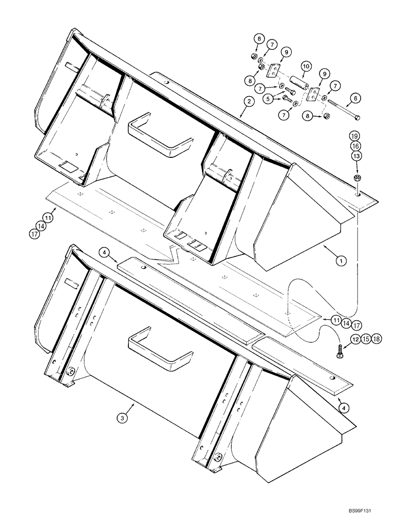 Схема запчастей Case 1845C - (09-17) - BUCKETS - LOADER, SPECIAL PURPOSE, JAF0041368 - (09) - CHASSIS/ATTACHMENTS