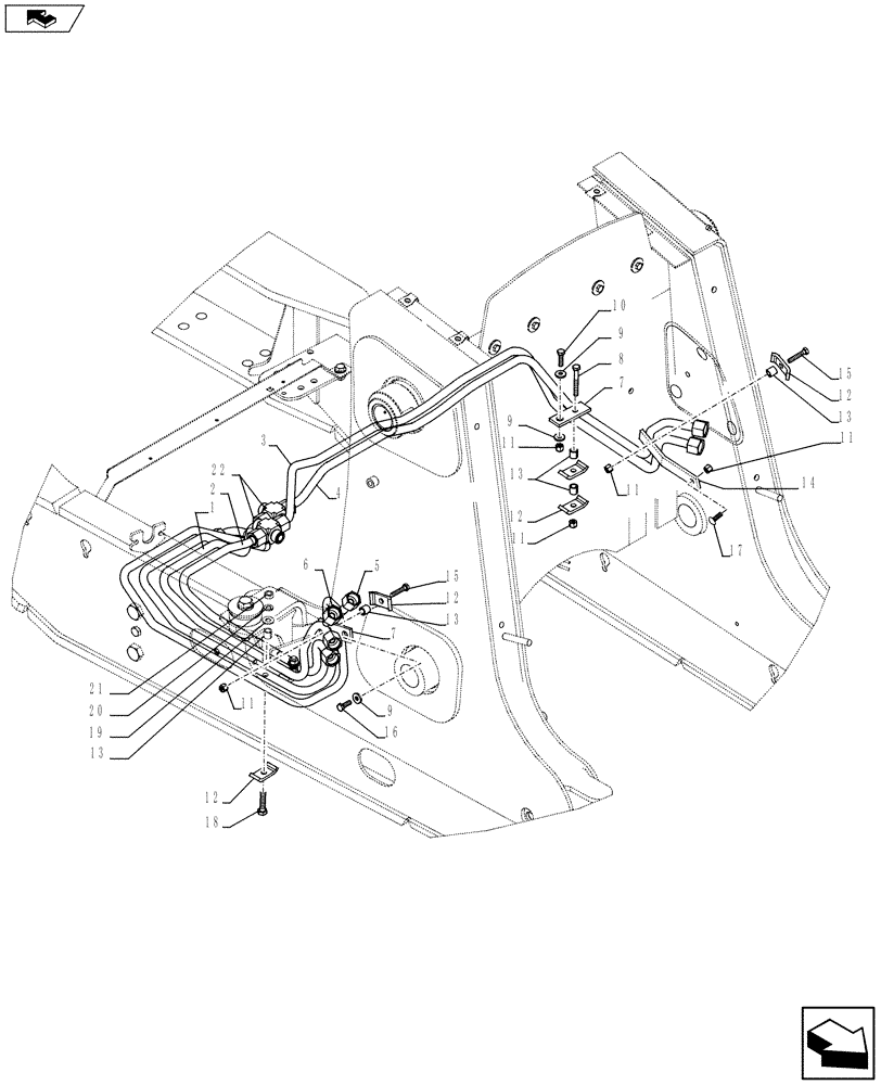 Схема запчастей Case 580SN WT - (35.701.19) - HYDRAULICS - LOADER, 2 SPOOL VALVE PILOT CONTROLS (35) - HYDRAULIC SYSTEMS