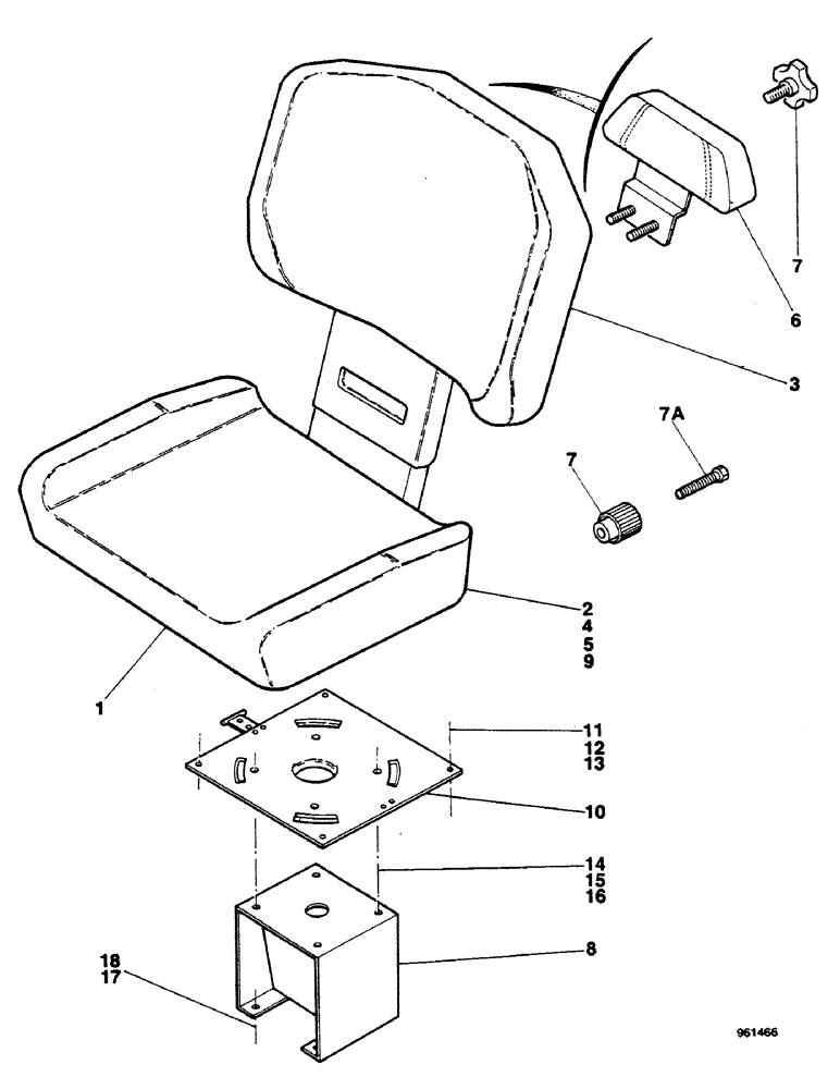 Схема запчастей Case 580G - (457G) - SEAT MOUNTING PARTS AND SEAT BELT, STARTING FROM NO.3.941.045 (09) - CHASSIS/ATTACHMENTS