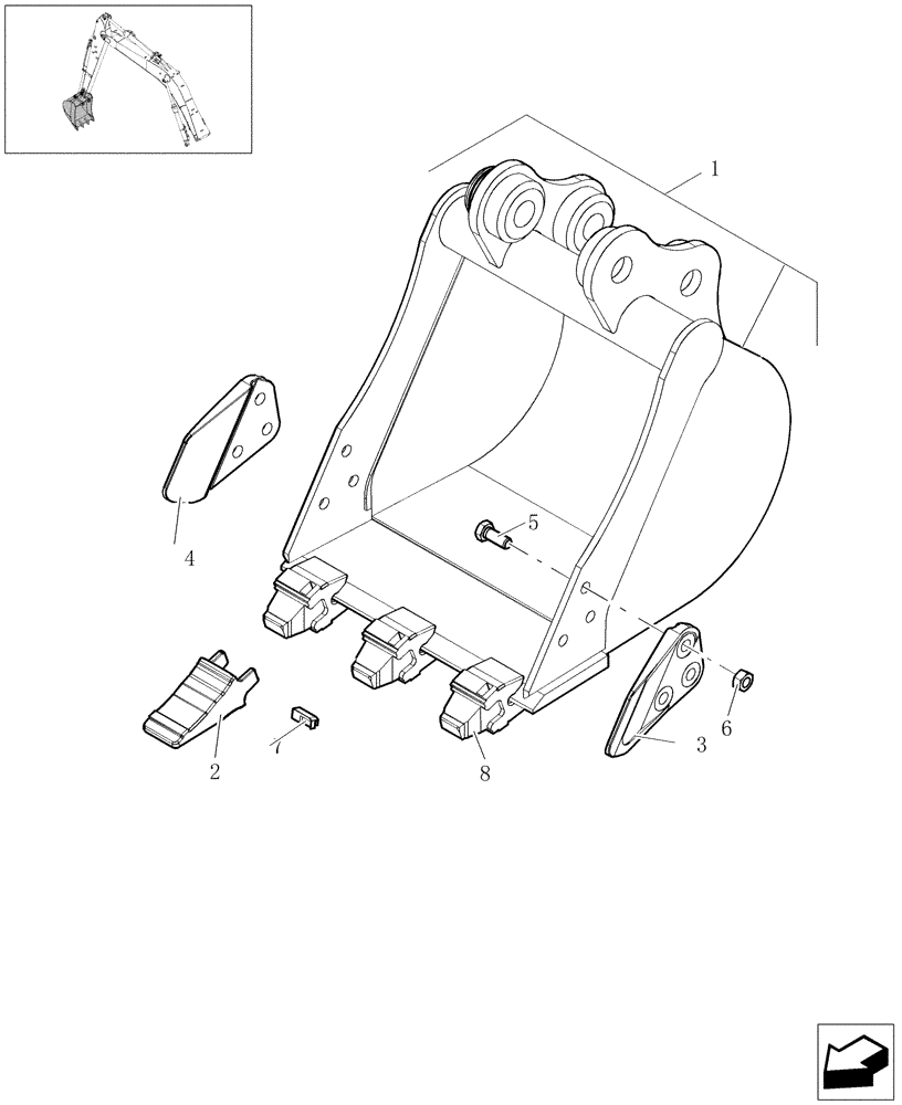 Схема запчастей Case CX16B - (5.9125[01]) - BUCKET - (L=300MM) - 747620010 (84) - BOOMS, DIPPERS & BUCKETS