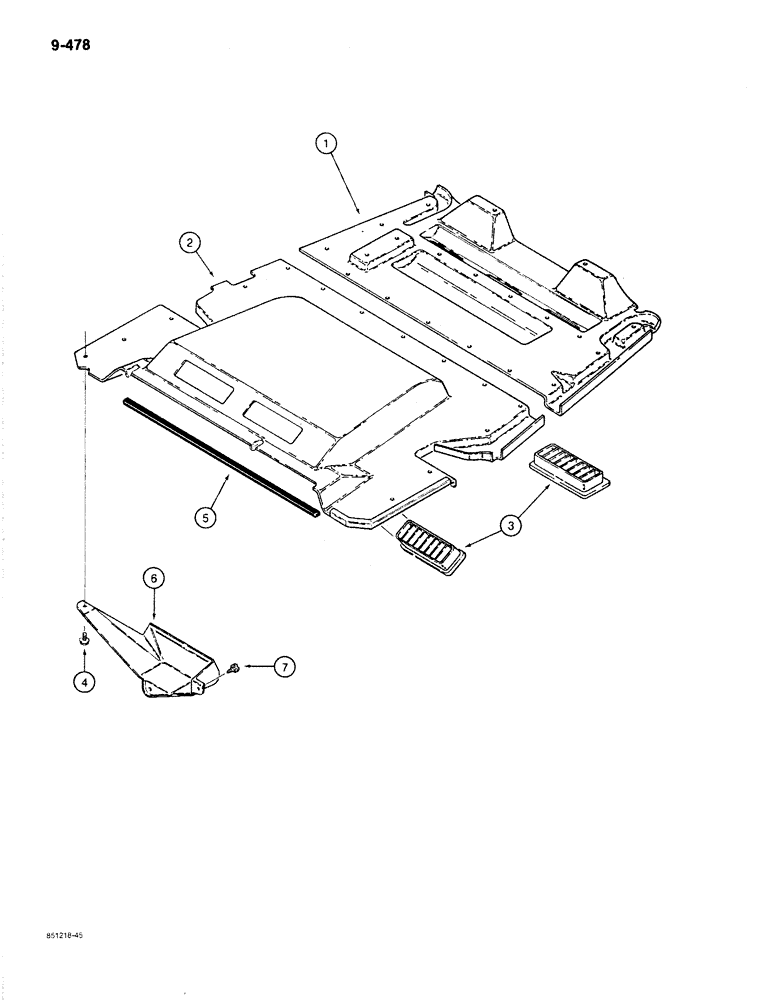 Схема запчастей Case 780C - (9-478) - CAB HEADLINER AND WINDSHIELD WIPER COVERS (09) - CHASSIS/ATTACHMENTS