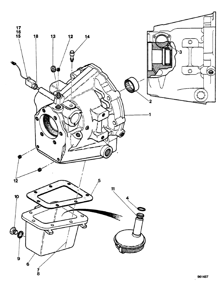 Схема запчастей Case 580G - (140) - POWER SHUTTLE - HOUSING AND OIL PAN (06) - POWER TRAIN