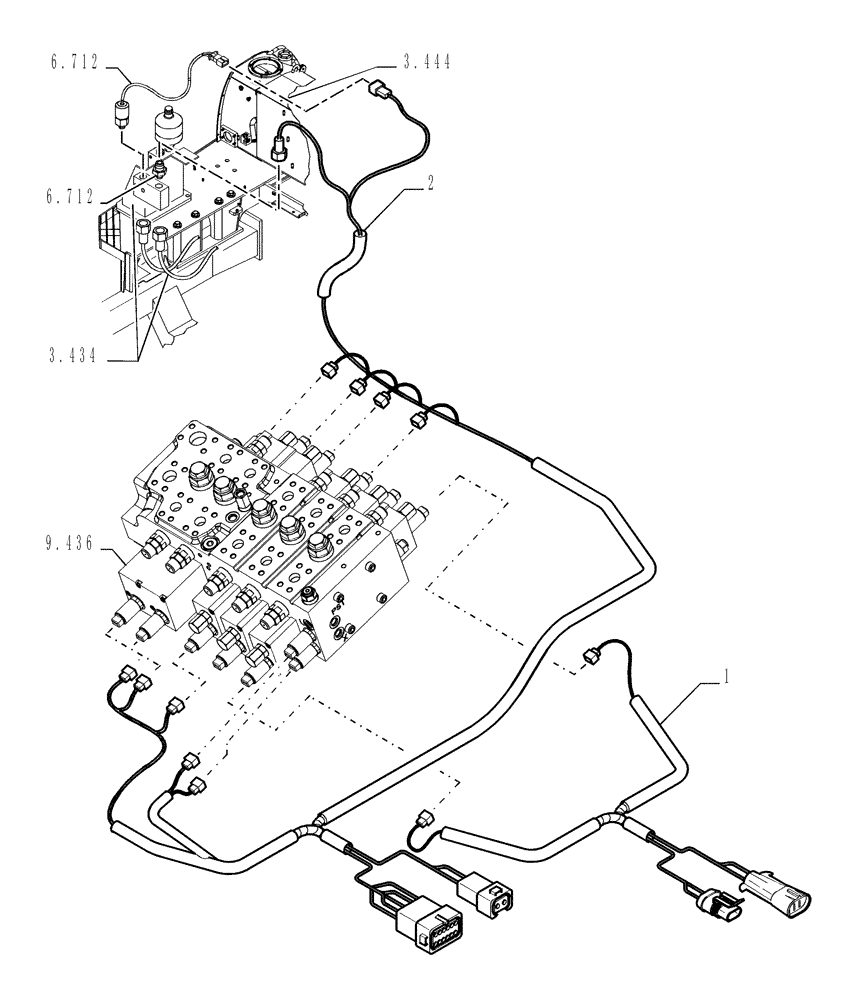 Схема запчастей Case 1850K - (6.711[03]) - ELECTRICAL SYSTEM - ELECTRIC WIRING Electrical System / Decals